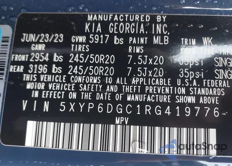 2024 Kia Telluride S z USA, uszkodzony, nr VIN 5XYP6DGC1RG419776